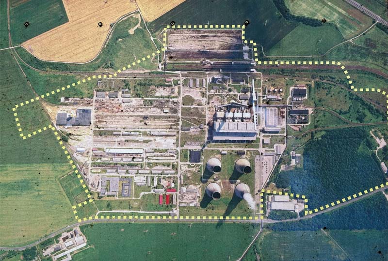 Luftbildaufnahme vom Kraftwerk Thierbach